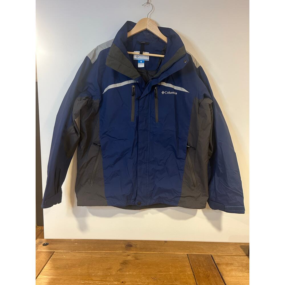 COLUMBIA Large Sportswear Interchange jacket Omni-Tech Waterproof Zip Nylon